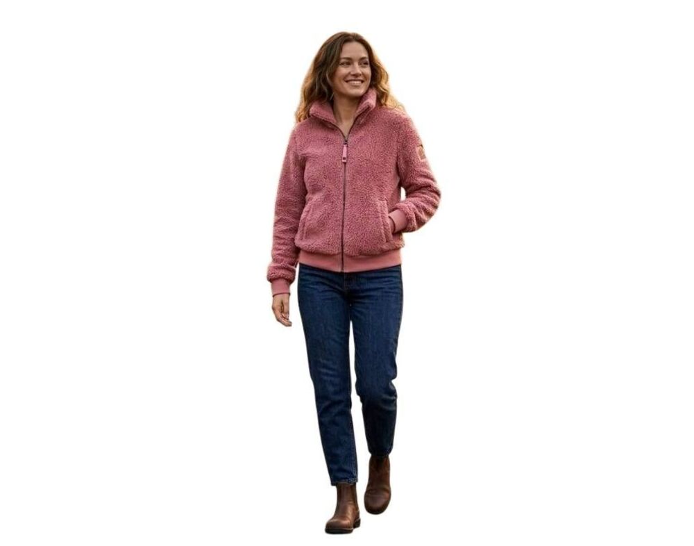 NWT Free Country Sierra Butter Pile II Fleece Jacket - Mauve Pink, Size Small